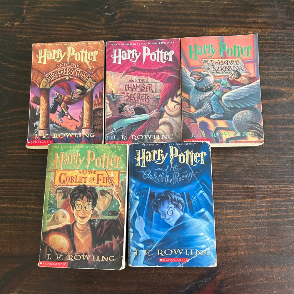 Harry Potter Books 1-5 Set J.K. Rowling Scholastic Paperback Sorcerer's Stone